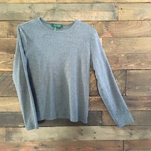 Ralph Lauren long sleeve grey gray top shirt